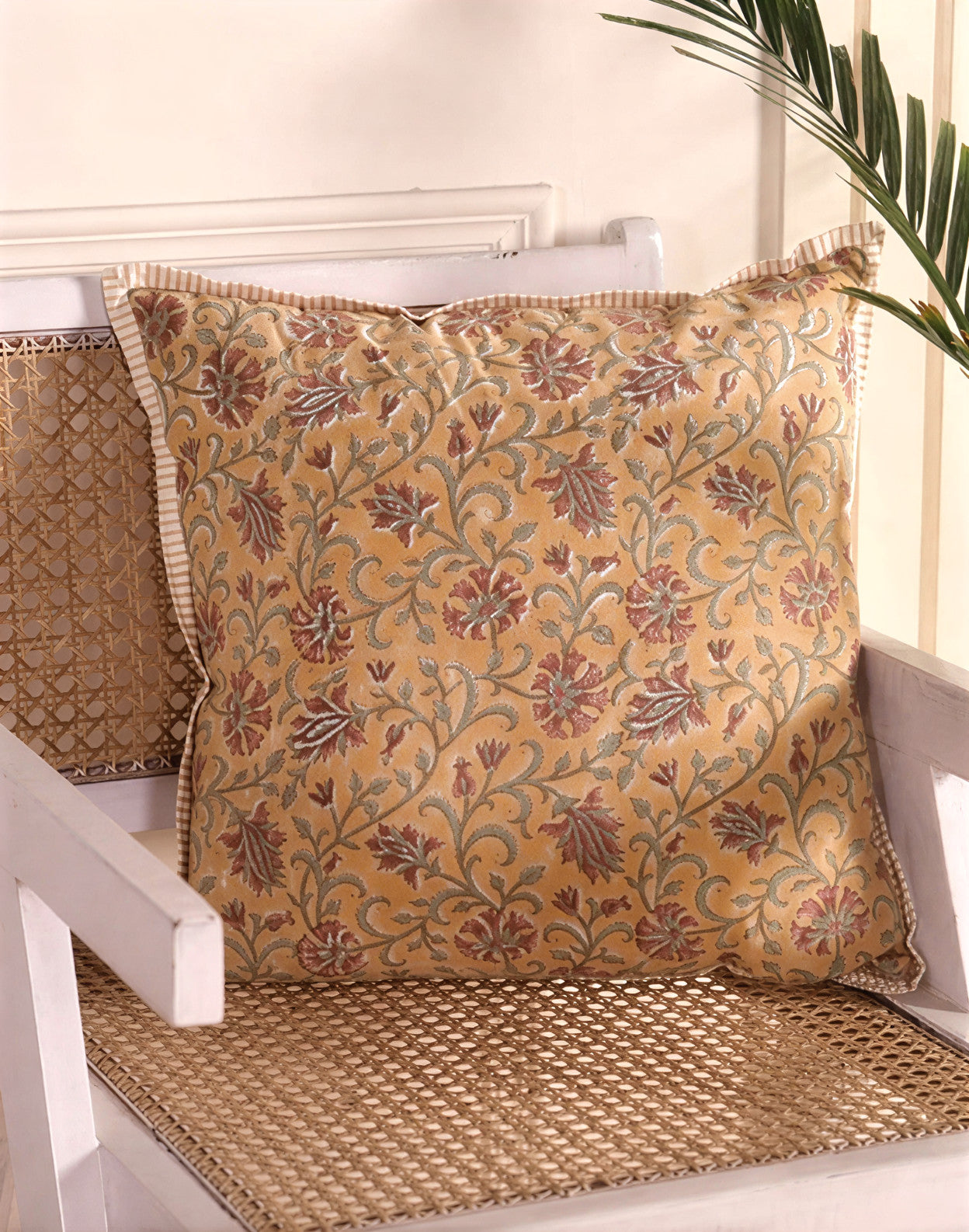Marigold Verandah Cushion cover — Honeycombe Motif