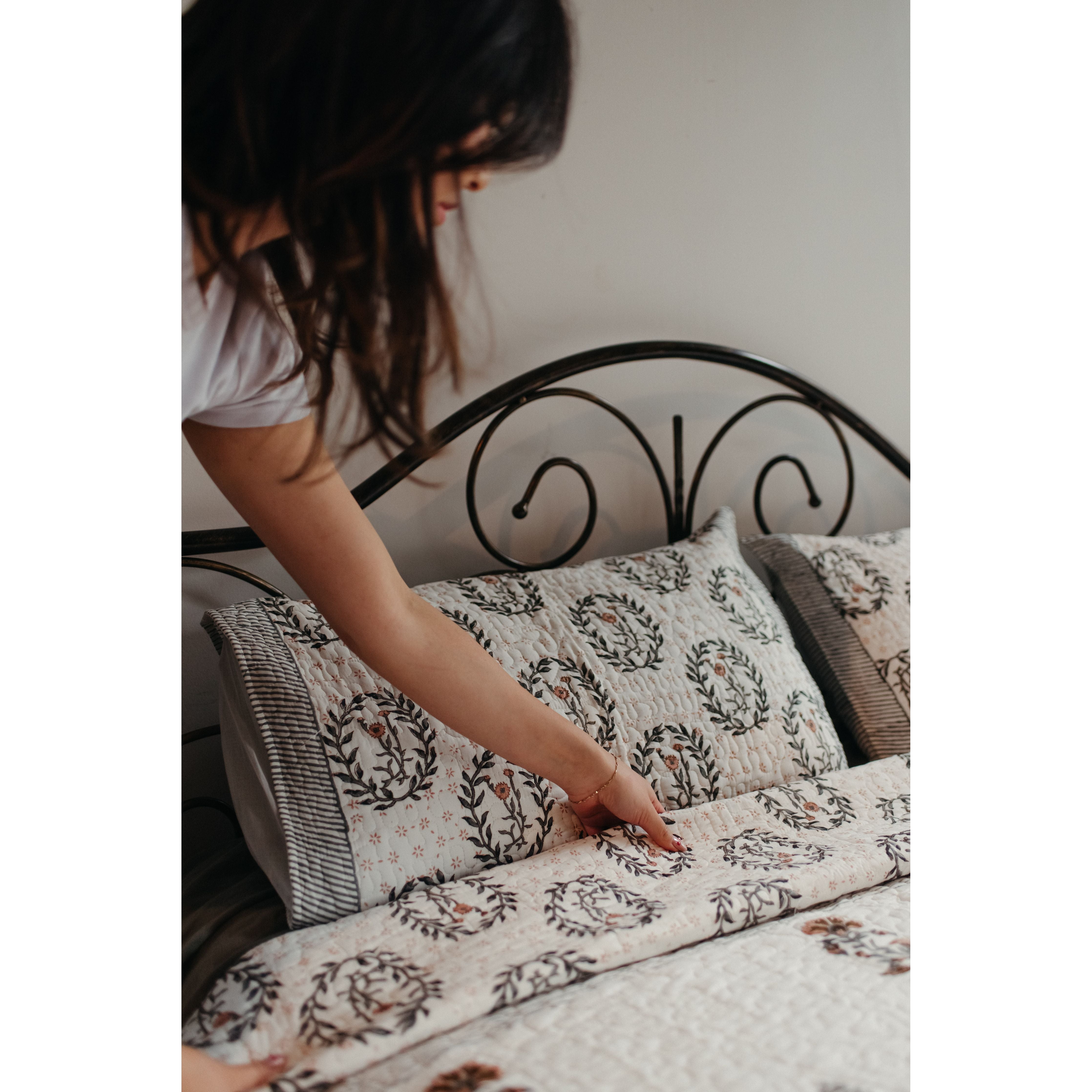 Handblock Printed Artisanal Razai and Pillowcase - 3 Piece Set